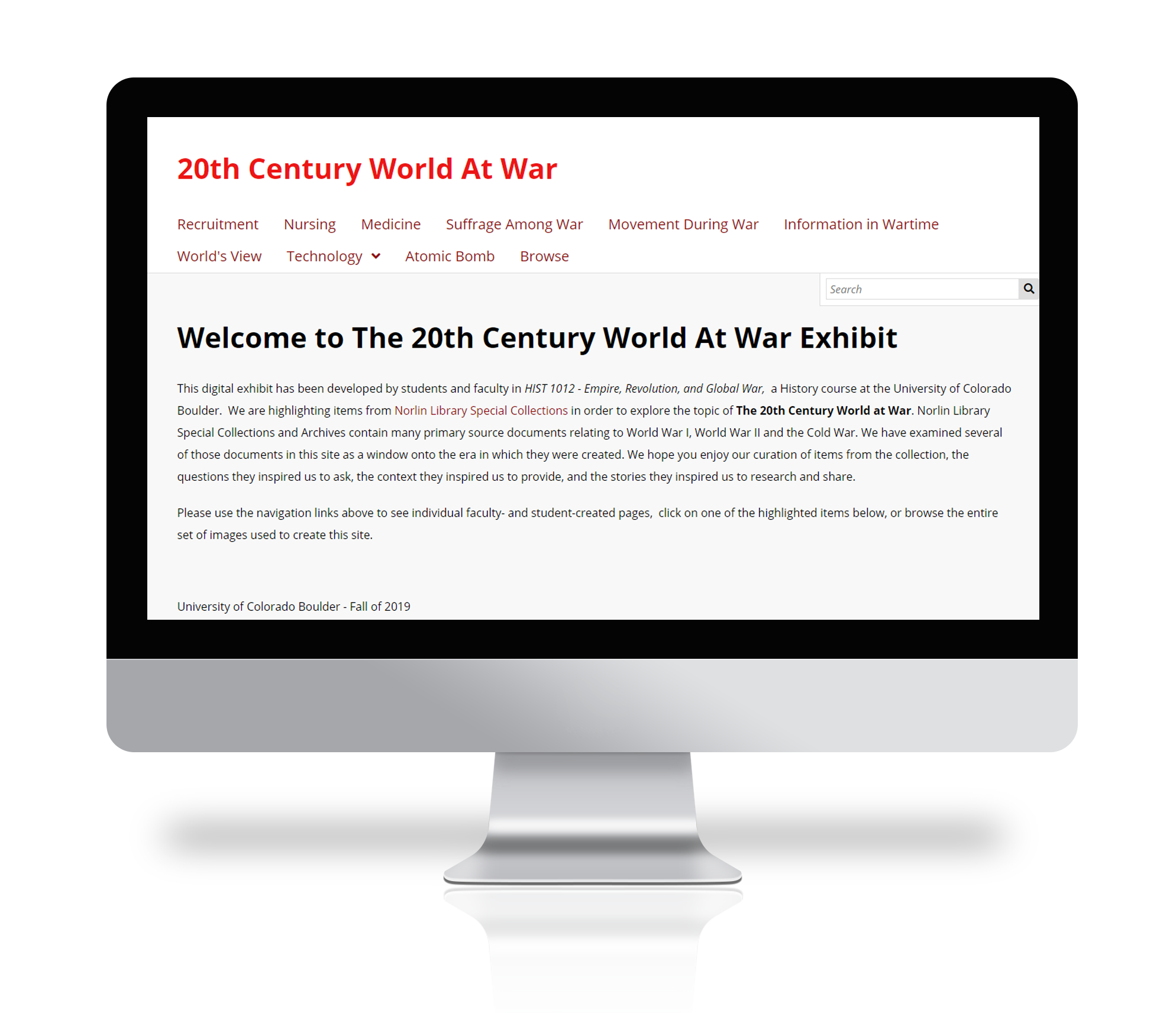 Picture of 20th Century World at War Website