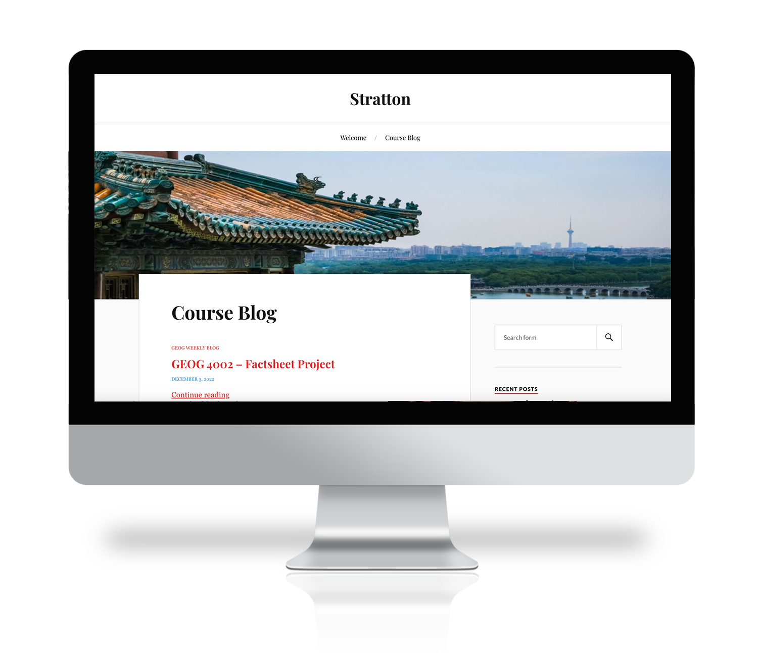 Screenshot of Global China Course Site