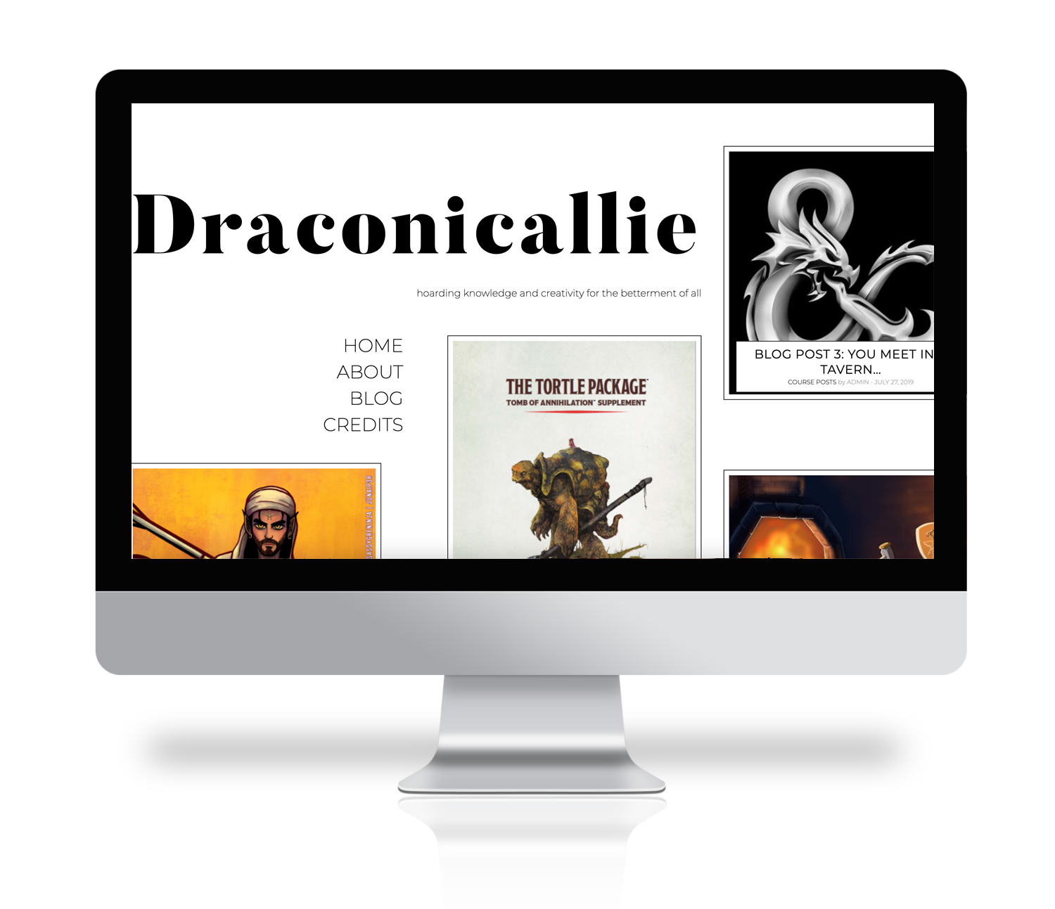 Screenshot of Draconiallie site by Alisa Schreibman